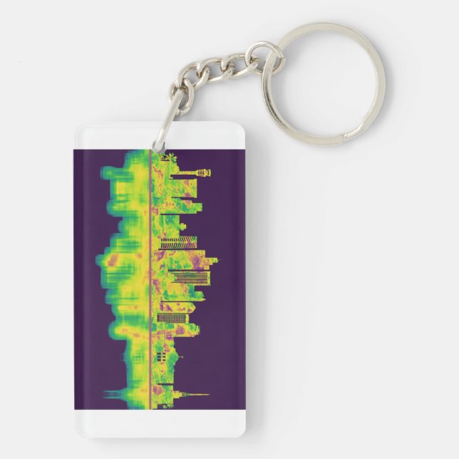 Phoenix Arizona Skyline Key Ring (Back)