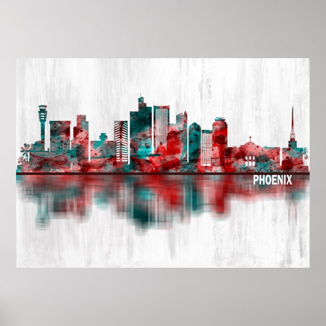 Phoenix Arizona Skyline Poster (Front)