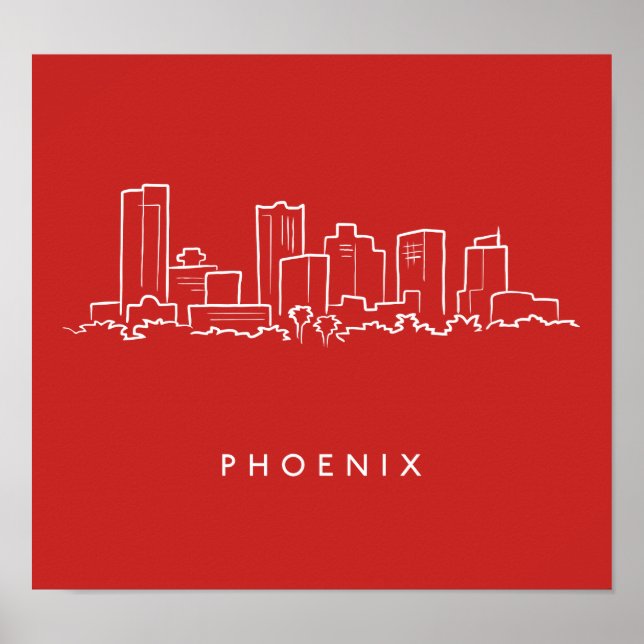 Phoenix Arizona Skyline Poster (Front)