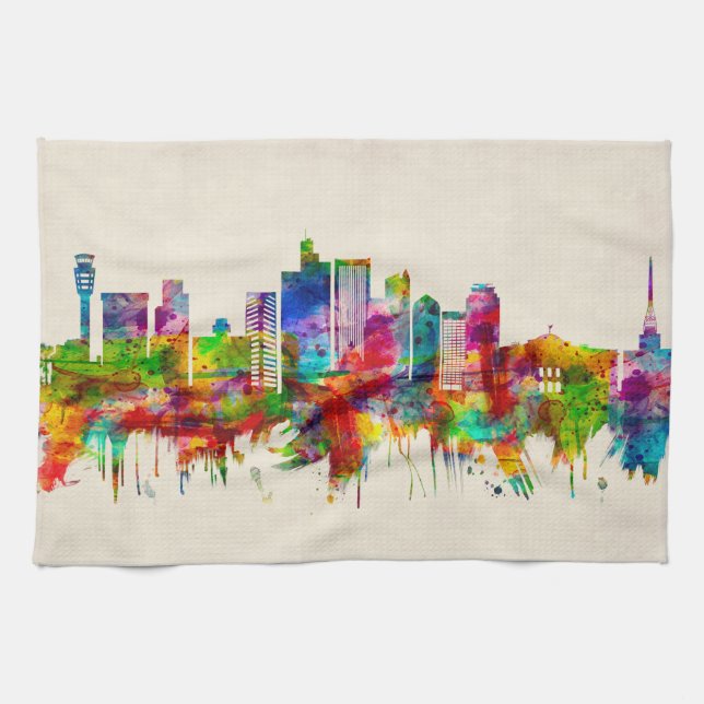 Phoenix Arizona Skyline Tea Towel (Horizontal)