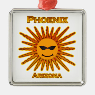 Phoenix Arizona Sun Logo Metal Tree Decoration