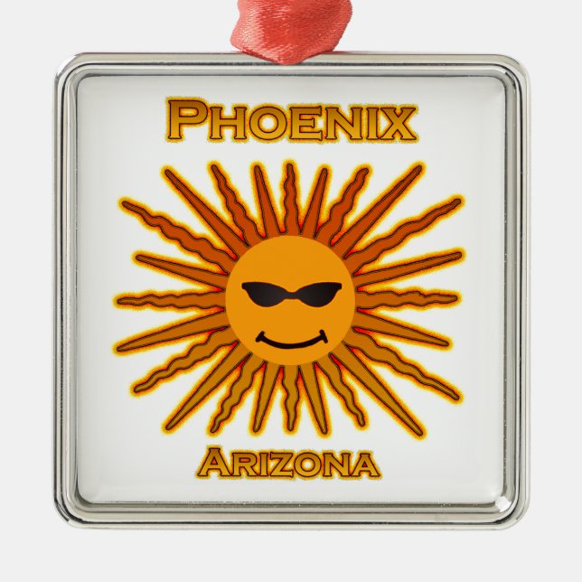 Phoenix Arizona Sun Logo Metal Tree Decoration (Front)