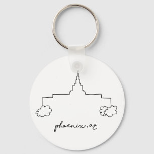 phoenix arizona temple simple modern sketch key ring