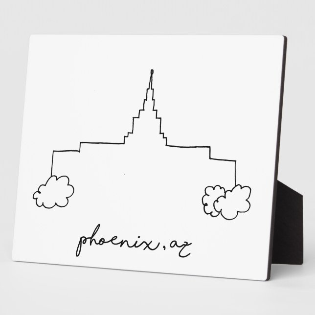 phoenix arizona temple simple modern sketch plaque (Side)