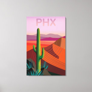 Phoenix Arizona   Travel Poster Canvas Print
