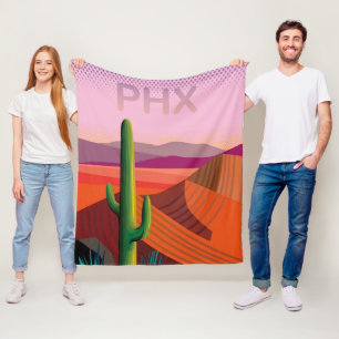 Phoenix Arizona   Travel Poster Fleece Blanket