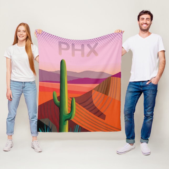 Phoenix Arizona | Travel Poster Fleece Blanket (In Situ)