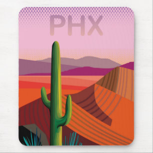Phoenix Arizona Travel Poster Mouse Mat
