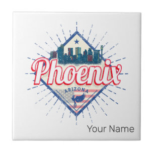 Phoenix Arizona United States Skyline Vintage USA Tile