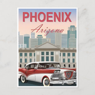 Phoenix Arizona Vintage Travel city cactus usa Postcard