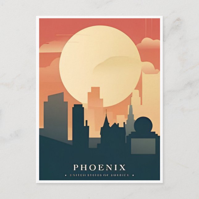 Phoenix Arizona Vintage Travel city cactus usa Postcard (Front)