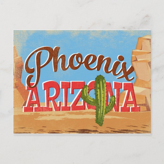 Phoenix Arizona Vintage Travel Postcard (Front)