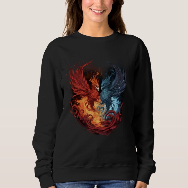 Phoenix Artwork Mythical Bird Rejuvenation Phoenix Sweatshirt (Front)