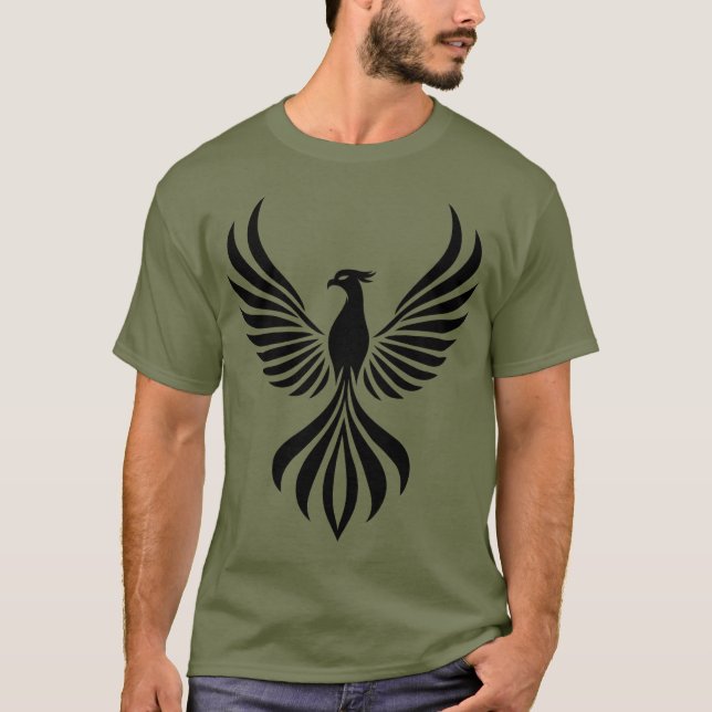 Phoenix Ascend: Majestic Silhouette T-shirt Design (Front)