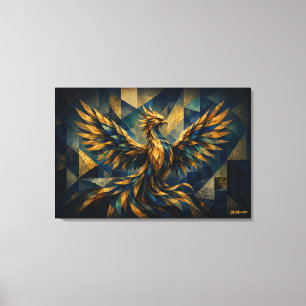 Phoenix Ascendant Cubist Rebirth Limited Edition Canvas Print