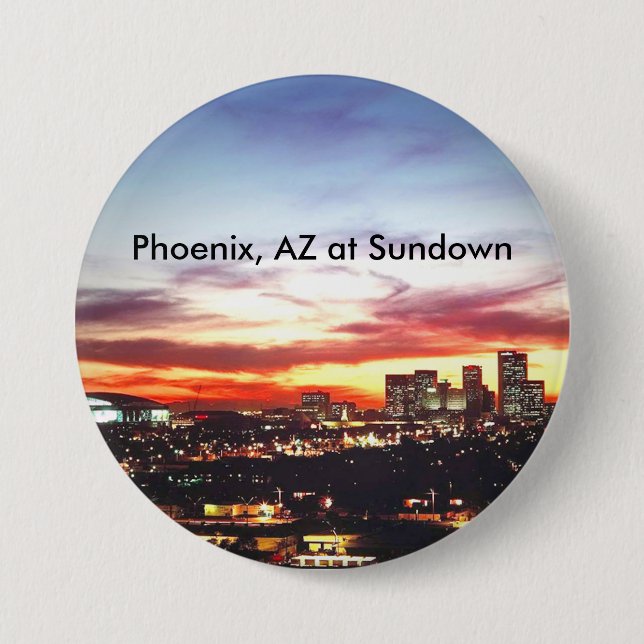 Phoenix, AZ at Sundown 7.5 Cm Round Badge (Front)
