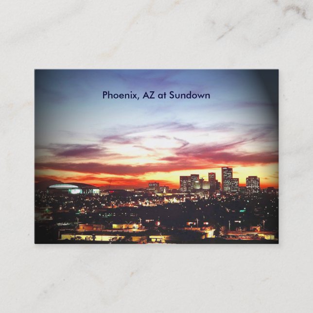 Phoenix, AZ at Sundown Business Card (Front)