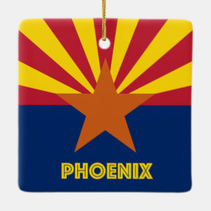Phoenix AZ Flag Ceramic Ornament