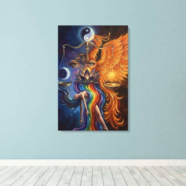 Phoenix Balance Spiritual Canvas Art (Insitu(Wood Floor))