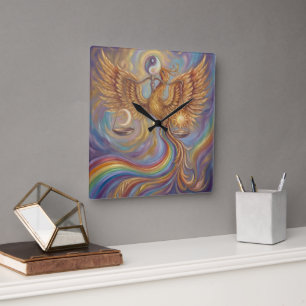 Phoenix Balance Spiritual Wall Tapestry Square Wall Clock
