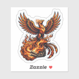 Phoenix Biker Sticker — Motorcycle Flames Decal