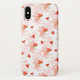 Phoenix Bird And Phoenix Flower Seamless Pattern iPhone X Case