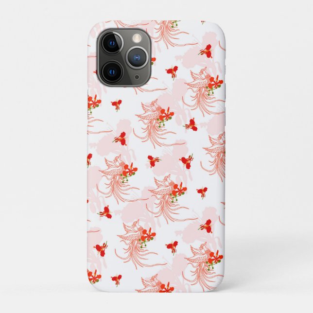 Phoenix Bird And Phoenix Flower Seamless Pattern Case-Mate iPhone Case (Back)
