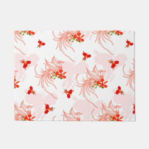 Phoenix Bird And Phoenix Flower Seamless Pattern Doormat
