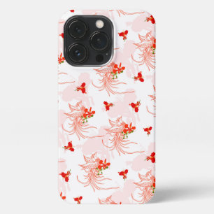 Phoenix Bird And Phoenix Flower Seamless Pattern iPhone 13 Pro Case