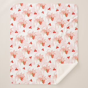 Phoenix Bird And Phoenix Flower Seamless Pattern Sherpa Blanket