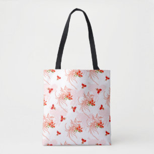 Phoenix Bird And Phoenix Flower Seamless Pattern Tote Bag