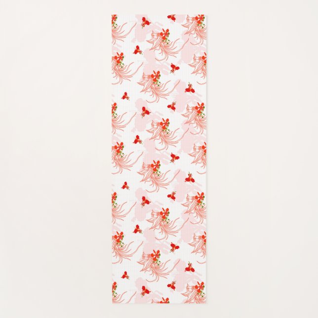 Phoenix Bird And Phoenix Flower Seamless Pattern Yoga Mat (Front)