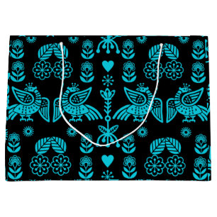 Phoenix Bird Folk Art Print Large Gift Bag