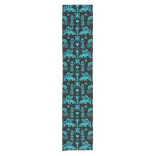 Phoenix Bird Folk Art Print Short Table Runner