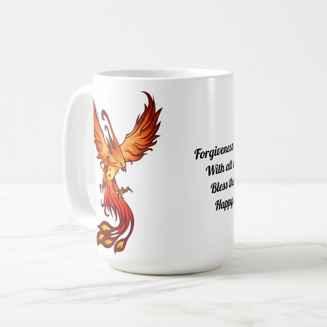 Phoenix Bird Forgiveness Mug (Front Left)