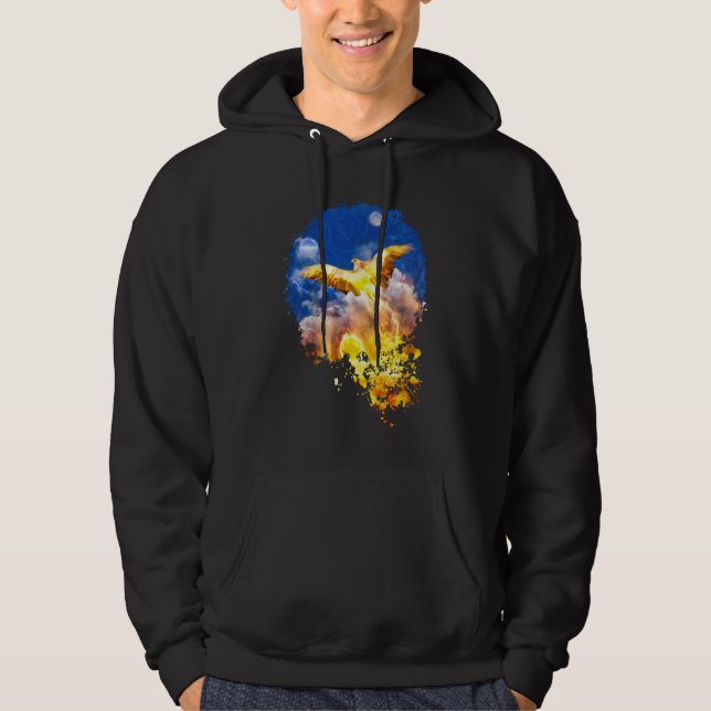 Phoenix Bird RISE ABOVE YOUR TROUBLES Hoodie (Front)