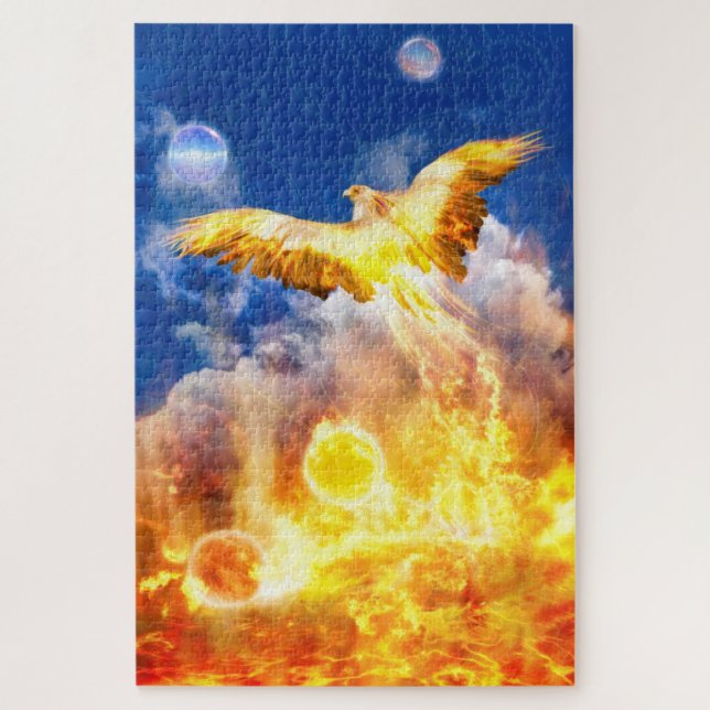 Phoenix Bird RISE ABOVE YOUR TROUBLES Jigsaw Puzzle (Vertical)