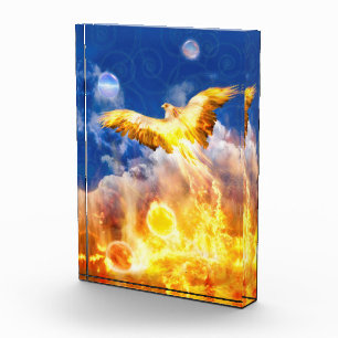 Phoenix Bird RISE ABOVE YOUR TROUBLES Photo Block