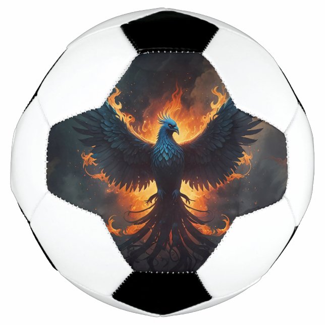 Phoenix Bird Rising with Flames Football (Front)
