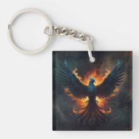 Phoenix Bird Rising with Flames