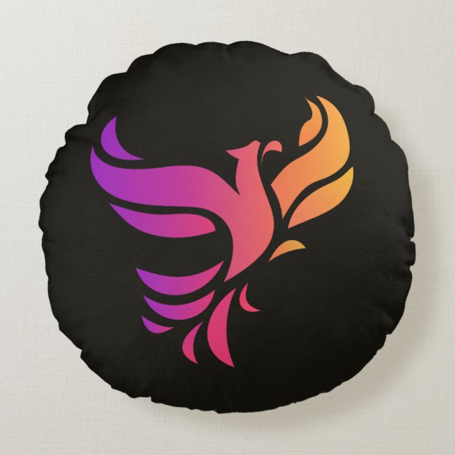 Phoenix bird round cushion (Front)