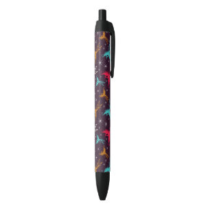 Phoenix Birds Figure Pattern Black Ink Pen