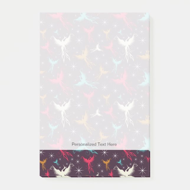 Phoenix Birds Figure Pattern Post-it Notes (Front)