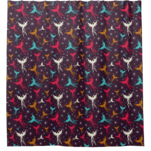 Phoenix Birds Figure Pattern Shower Curtain