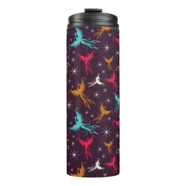 Phoenix Birds Figure Pattern Thermal Tumbler (Front)