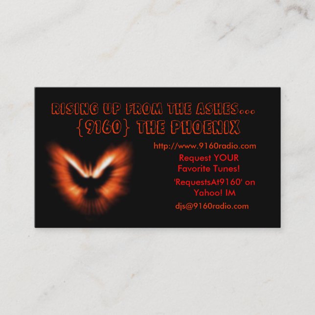 phoenix_blur, {9160} The Phoenix, Rising Up Fro... Business Card (Front)