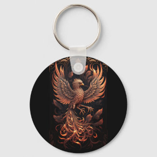 phoenix Button Key Ring