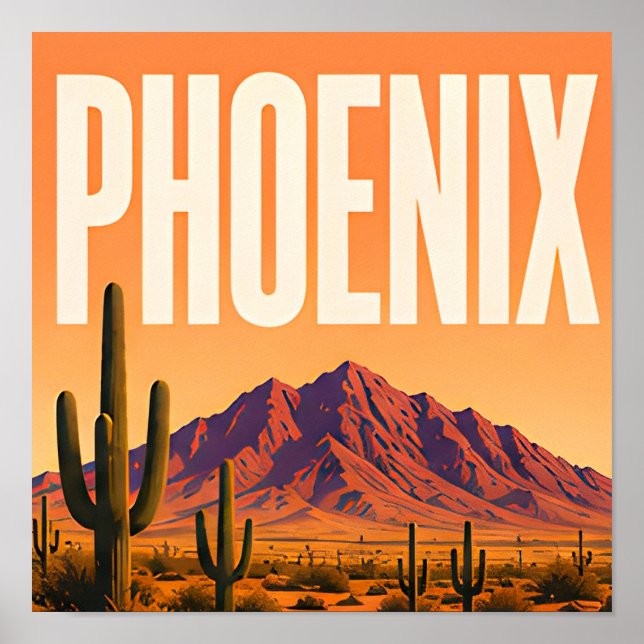 Phoenix Camelback Mountain Desert  Poster (Front)