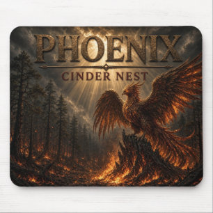 Phoenix Cinder Nest Dark Realism Mouse Mat