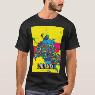 Phoenix City Map - Colourful Abstract Art Print  T-Shirt